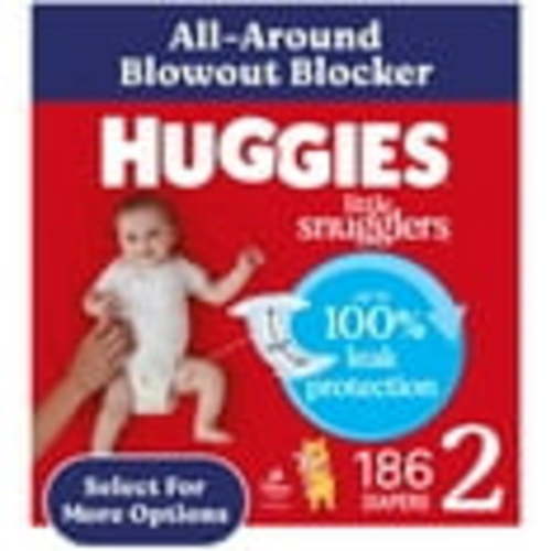 Huggies Little Snugglers Baby Diapers, Size 2 (12-18 lbs), 186 Ct (Select for More)