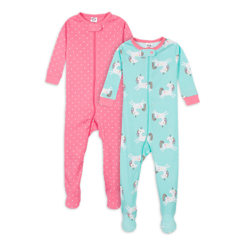 Gerber Baby & Toddler Neutral Snug Fit Footed Cotton Pajamas, 2-Pack, Sizes 0/3 Months - 5T