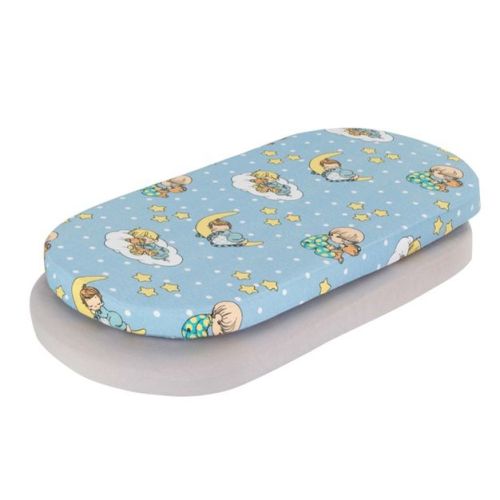 Everyday Kids 2-Pack Bassinet Sheets - 100% Cotton Jersey Knit, Precious Moments & Solid Gray, Fits Baby Boy Bassinet & Co-Sleeper Mattresses