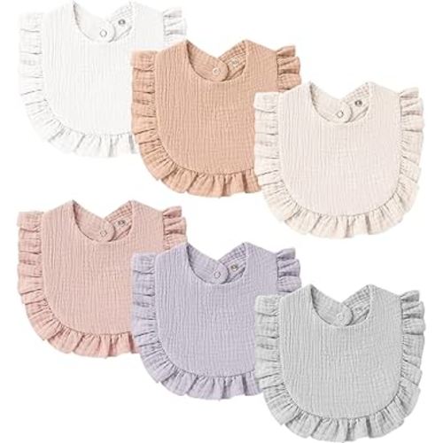 Baby Muslin Bibs Bandana Drool Bibs for Unisex Boys & Girls, Soft and Absorbent Cotton Teething Drooling Bib Set for Newborn Toddler