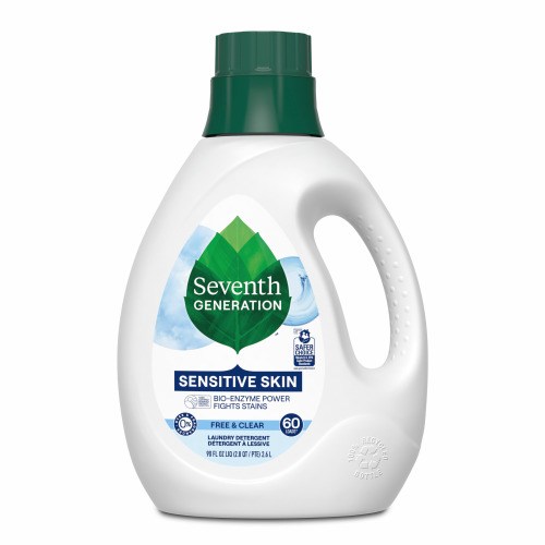 Seventh Generation Fresh Free & Clear Liquid Laundry Detergent, 90 oz 60 Loads for Sensitive Skin, Unscented