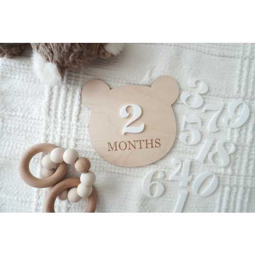 Teddy Bear Monthly Milestone Set, Baby Photo Prop, Vintage Nursery Decor, Boy Monthly Milestone, Baby Boy Decor, Gender Neutral Baby Decor