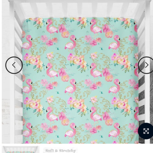 Tropical Flamingo Crib Sheet