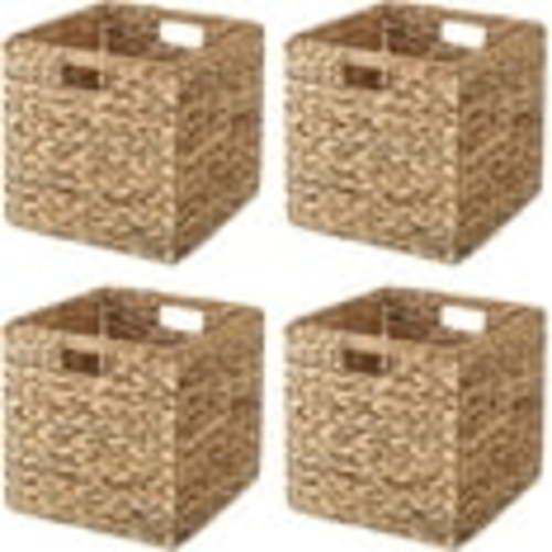 VK.Living Water Hyacinth Storage Foldable Basket, 12x12, 4 Pack, All Occasion
