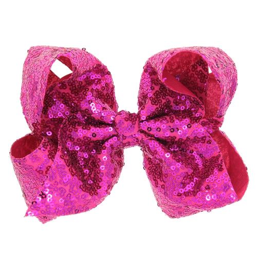 Hair Accessories: 8 Inches Sequin Alligator Barrettes for Women, Teens, and Girls (Rose)
