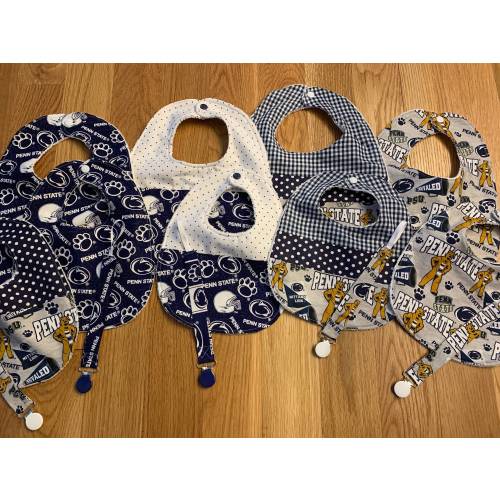 Penn State Baby Swag - Bibs With and Without Pacifier Clips and Lovey Blankets