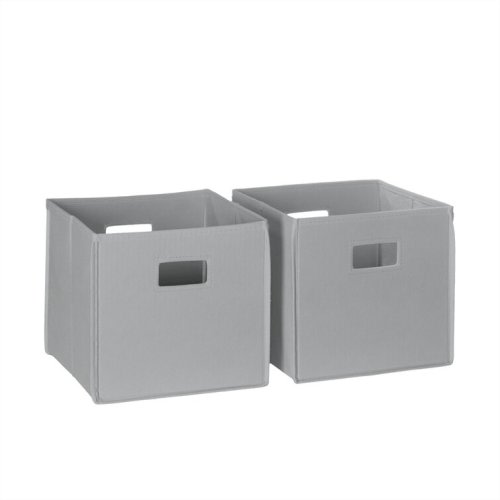 RiverRidge Kids 2pc Fabric Collapsible Storage Cube Organizers with Handles for Playroom Organization