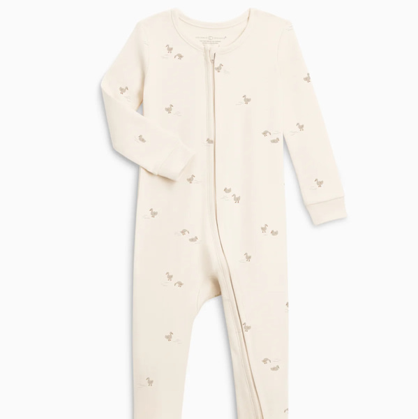 Peyton Zipper Sleeper | Duck / Oat + Chai