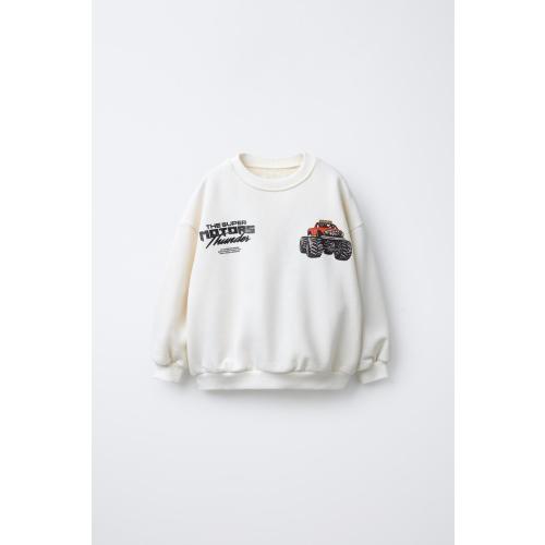 CAR PRINT SWEATSHIRT - Ecru | ZARA United States