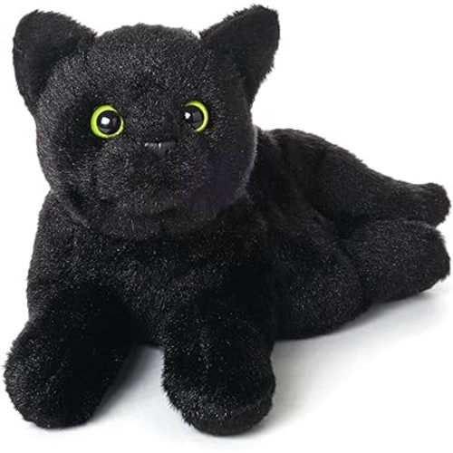Bearington Collection Lil' Jinx Cat 8 In Stuffed Animals Black Cat Plush Toy - Stuffed Cats That Look Real - Plushies for Kids