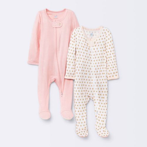 Baby Girls' 2pk Modal Sleep N' Play - Cloud Island™ Pink
