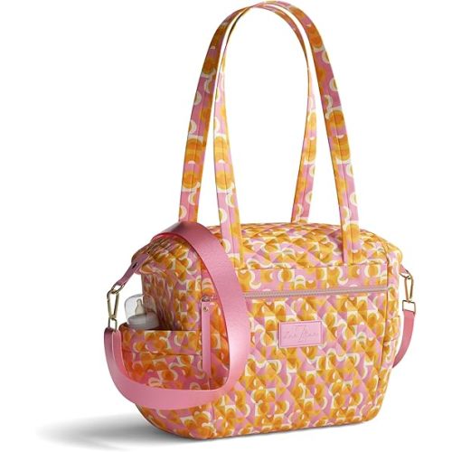 Quilted Diaper Bag With Insulated Bottle Pockets, Functional & Fashionable Tote Diaper Bag for Women