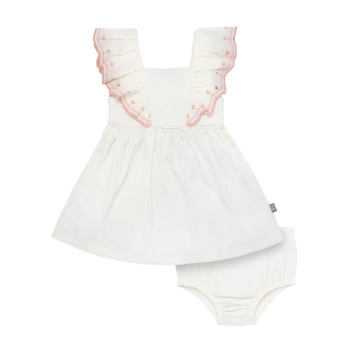 Modern Moments by Gerber Baby Girl Ruffled Dress With Diaper Cover, 2-Piece, Sizes 0/3 Months - 24 Months