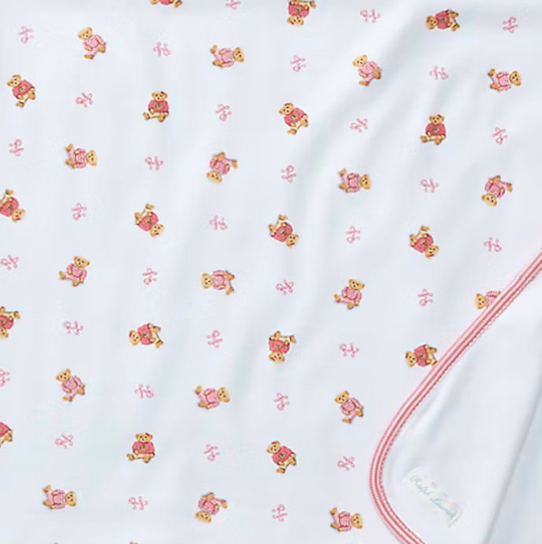 Pink Bear Reversible Blanket | Blankets & Swaddles ACCESSORIES | Ralph Lauren