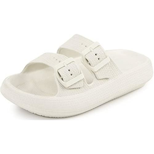 Pillow Sandals with Buckle Adjustable Slides