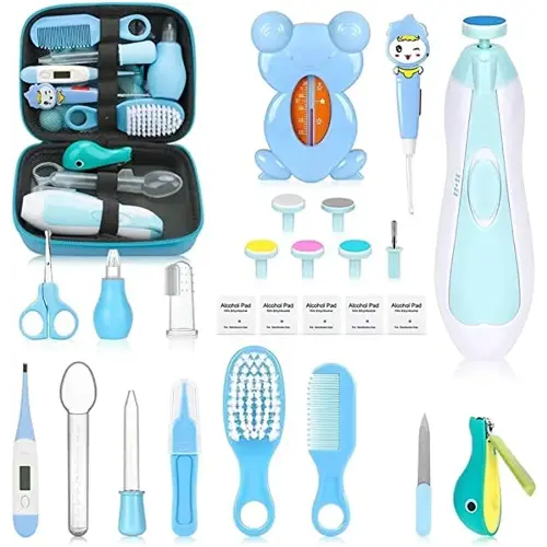 Baby Healthcare and Grooming Kit, Portable Baby Safety Care Set, Baby Essentials kit for Newborn (Blue 26 in 1)