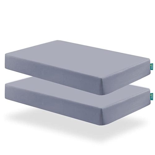 Biloban Crib Fitted Sheets for Standard Crib Mattress, 2 Pack Ultra Soft Baby Sheets for Crib, Machine Washable, Microfiber,Grey - Crib Sheet
