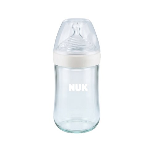 NUK Simply Nautral Glass Baby Bottle, Clear, 8oz 3pk