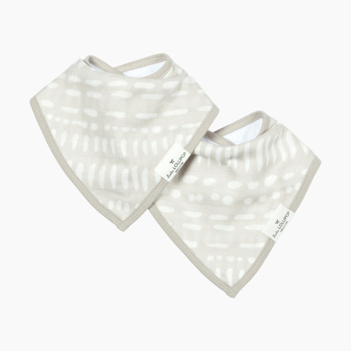 Loulou Lollipop Bamboo Bandana Bib Set - Grey Mudcloth