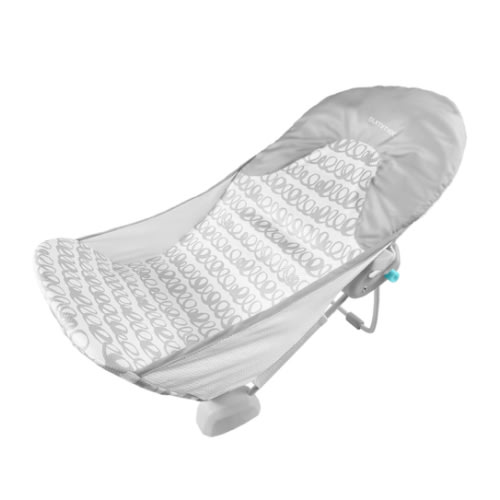 Ingenuity Foldaway 2-Position Baby Bath Seat, Adjustable Support for Sink or Bathtub, Ages 0-6 Months up to 20 Pounds, Machine-Washable Sling