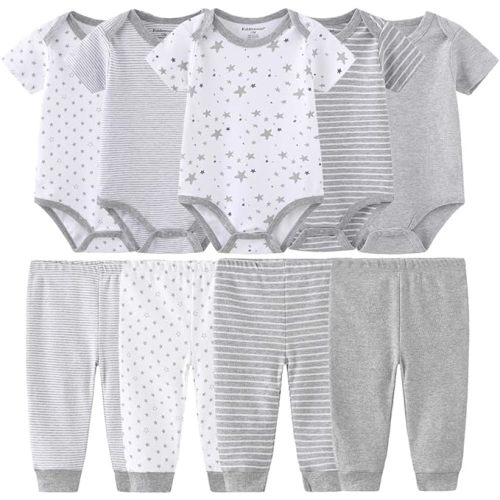 Baby Layette Set Baby Boys' 9-Piece Bodysuits Pants Set Toddler Girl Boy Unisex Baby Gift Sets