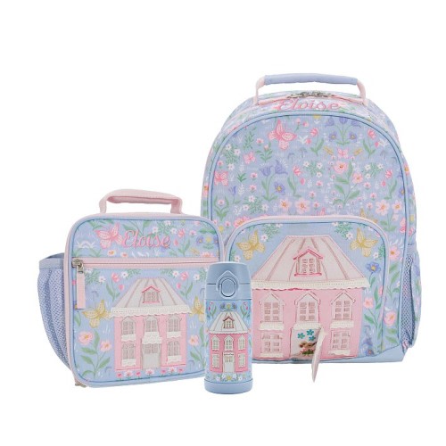 Mackenzie Blue Dollhouse Floral Backpack & Lunch Bundle, Set of 3