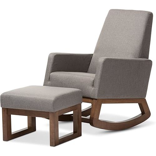 Baxton Studio Yahiya Rocking-Chairs, Grey