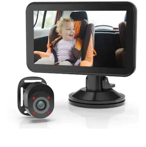 Rexing - BC500 In-Car Baby Cam with Monitor – HD 1080p & Infrared Night Vision - Black