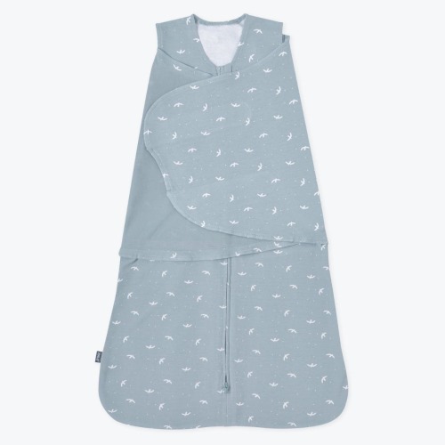 Blue Bird Print Cotton Swaddle | HALO