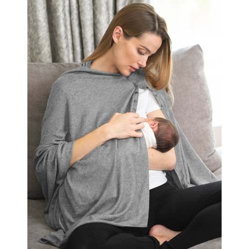 Grey Nursing Cover Maternity Shawl| Seraphine
