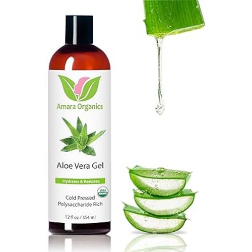 USDA Organic Aloe Vera Gel - For Face, Body, Hair - 100% Pure, After Sun Care
