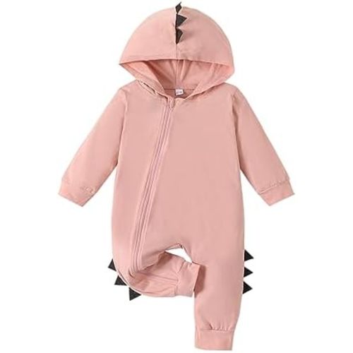 Infant Newborn Baby Boys Girls Dinosaur Outfits Halloween Long Sleeve Hoodie Romper Jumpsuit Clothes