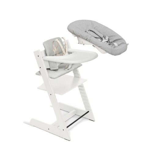 Stokke All-in-one high chair bundle: Tripp Trapp® chair, newborn set, baby set with harness, cushion, and Stokke® Tray