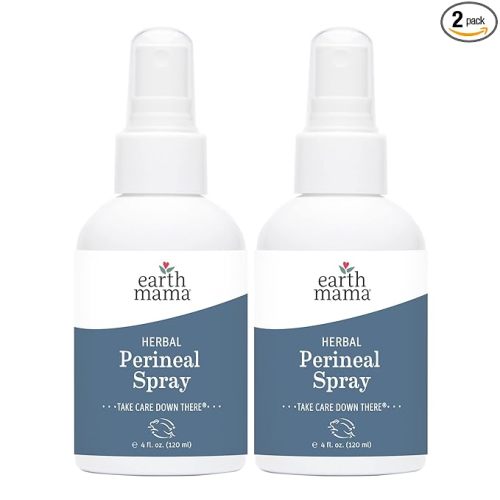 Earth Mama Herbal Perineal Spray | Safe for Pregnancy and Postpartum Recovery, Witch Hazel Natural Cooling Spray for After Birth Feminine Care Essentials, No Benzocaine or Butane, 4-Fl oz (2-Pack)