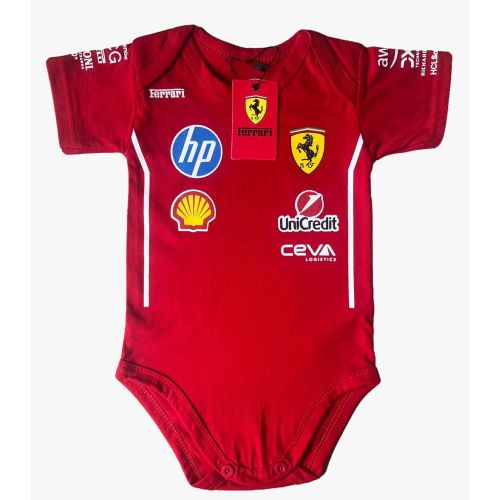 Baby Romper Ferrari F1 100% cotton 2025 | Limited Edition Scuderia HAMILTON - LECLERC