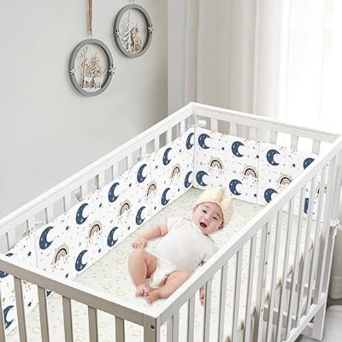 6 in 1 Breathable Mesh Liner Anti-Collision Breathable Cushioned Pads Soft Padding for Sides Padded Covers (Star Rainbow)