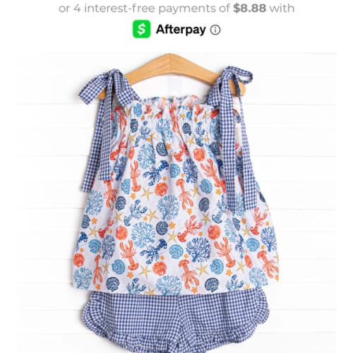 Coral Reef Crustacean Ruffle Short Set, Blue – Stitchy Fish