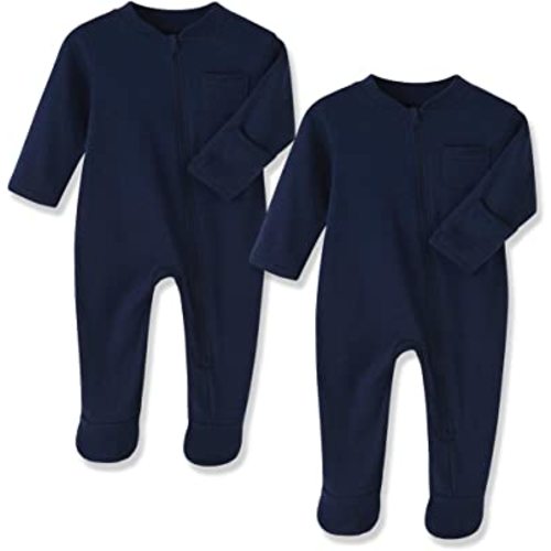 Eleven's Kingdom Baby Kids Sleep and Play,Baby Cotton Pajamas with Mitten Cuffs, 2 Way Zipper Footed Sleeper 0-12 Month
