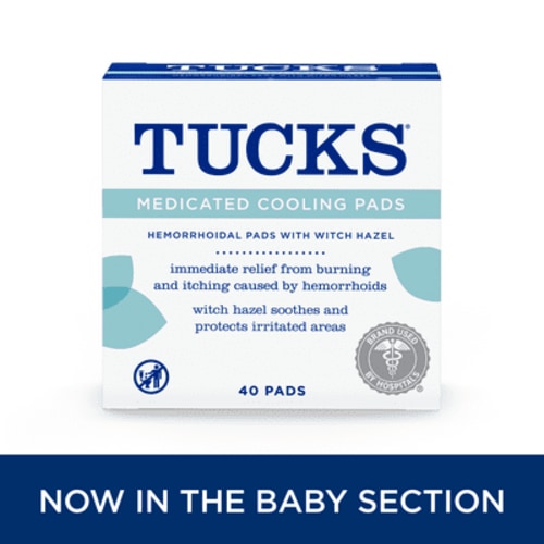 TUCKS 40ct Medicated Hemorrhoidal Postpartum Healing and Cleaning Pads with Witch Hazel