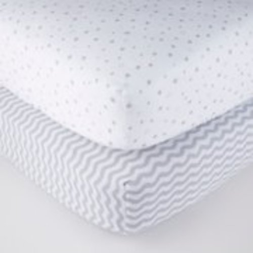 Parent's Choice Fitted Crib Sheets, Gray Chevron, 2 Pack