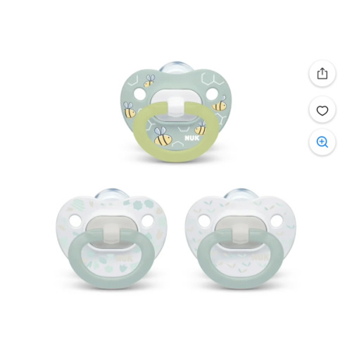 NUK Orthodontic Chupetes Pack de 3, 0-6 Meses, Unisex