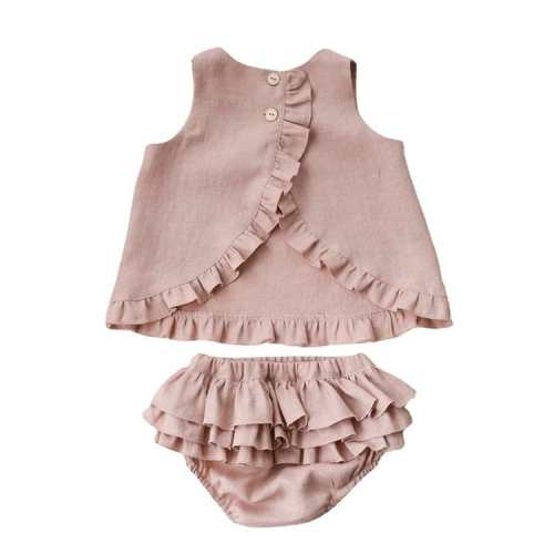 2-Piece Linen Set for Baby Girls