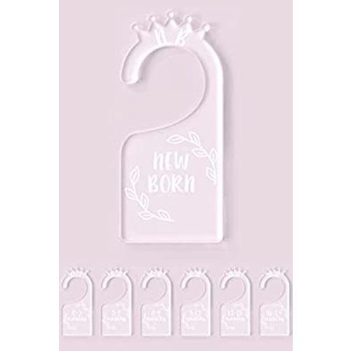 Baby Closet dividers Hanger separators - Set of 7 Baby Clothes dividers for Closet from Newborn to 24 Months, Acrylic Infant Clothes Divider Support DIY Pattern by Yourself