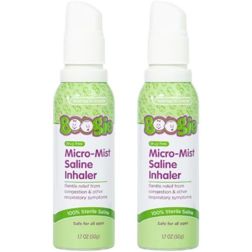 Boogie Micro-Mist Saline Inhaler, Baby Nose Congestion Relief, Nasal Spray for Kids, Pediatrician Recommended, 1.7oz Unscented - Pack of 1