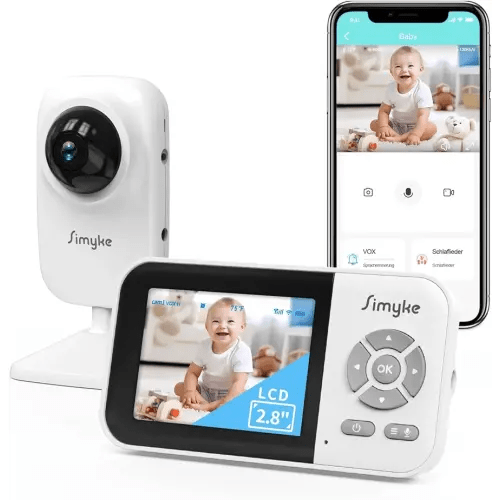 Video Baby Monitor with Camera,No WiFi 1200ft Long Range,APP Mode,2.8" Plug & Play Diaplay, Auto Night Vision,5 Lullabies Portable Sound Monitor,Room Use,Feeding Timer,2-Way Talk,for Baby/Elderly/Pet