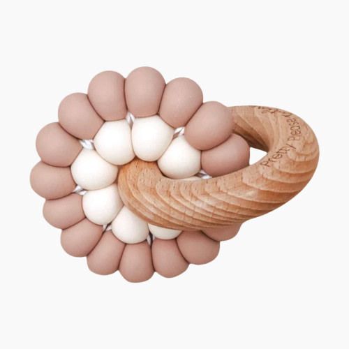 Pretty Please Teethers Reed Teething Ring - Mahogany Rose