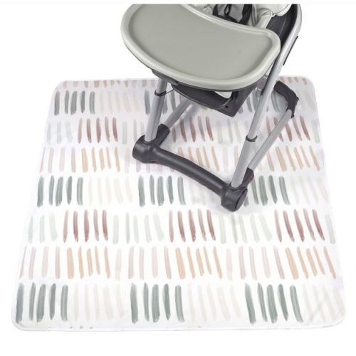 Baby Splat Mat For Under High Chair - Washable Waterproof Baby Floor Mat 51"x51" - Rainbow Sun