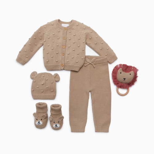 Loomsake 5-Piece Sweater Gift Set - Linen, 6-9 M