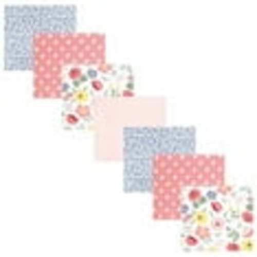 Hudson Baby Infant Girl Cotton Rich Flannel Receiving Blankets Bundle, Modern Botanical, One Size