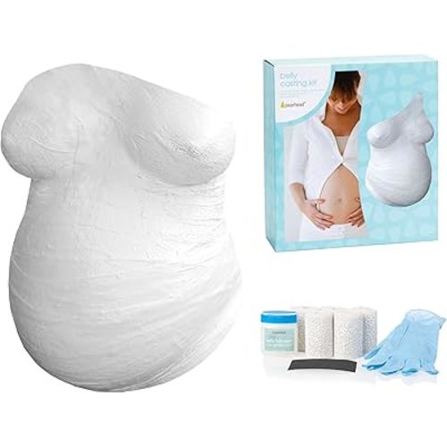 Pearhead Belly Casting Kit, Pregnancy Keepsake Making Kit, Easy DIY Plaster Cast Baby Bump Keepsake, Baby Gift For Expecting Moms and Ideal Nursery Decor, White